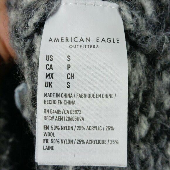 American Eagle Sweater Womens S Wool Chunky Loose Knit Stripe Cozy Grunge Y2K - Picture 5 of 6